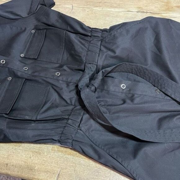 Laundry Women's Midi Shirt Dress Tie Waist Snap Button Pockets Black Size 0 - Picture 5 of 11